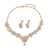 Wholesale Bridal Jewelry Set for Wedding Dress, Alloy Choker Necklace and Earrings Set for Women, Elegant Bride Accessories in S