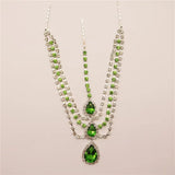 Exquisite Fashionable  Multi Layer Rhinestone Pendant Head Chain Bridal Wedding Ladies Crystal Forehead Chain Jewelry