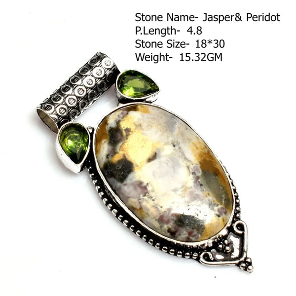 Genuine Sapphire Turquoise Emerald Agate Labradorite Jasper  Pendant