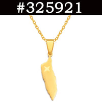 Anniyo Aruba Map and Flag Pendant Necklaces for Women Girls Jewelry Curacao #325921