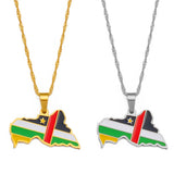 Anniyo Central African Republic Map Flag Pendant Necklace Centrafricaine Jewelry #257921