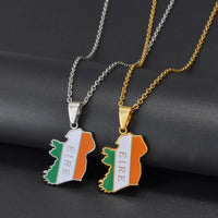 Anniyo England Ireland Pendant Necklaces for Women Girls Stainless Steel Lloegr Angleterre Éirinn Accessory #504862