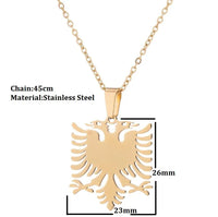 2024 New fashion stainless steel Albanian eagle pendant necklace temperament everything with cute animal collarbone chain access