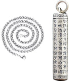 925 Thai Silver Retro faceted Pendant Simple vintage Neutral Style Can be opened Necklace Men's and Women's Party Jewelry