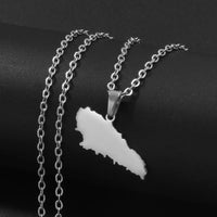 Anniyo Moheli Comoros Map Pendant Necklaces for Women Girls Stainless Steel Moili Mwali Jewelry #304901