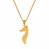 Anniyo 3.1CM Somalia Map Pendant Necklaces Stainless Steel for Women Girls Gold Color Jewelry Soomaaliya Country Maps @061721