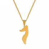 Anniyo 3.1CM Somalia Map Pendant Necklaces Stainless Steel for Women Girls Gold Color Jewelry Soomaaliya Country Maps @061721