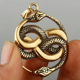 Retro Double Snake Pendant Unisex Fashion Personality Animal Snake 316L Stainless Steel Pendant Necklace Jewelry Gift Wholesale