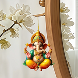 Ganesha Versatile Pendant Keychain,Eastern Elements 2D Flat Acrylic Ornament,Hanging Decoration for Car,Bags,Festive,Party,Gift