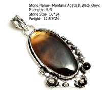 Genuine Labradorite Agate Lapis  Jasper Pendant