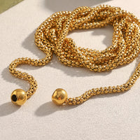 E.B.belle New Creative Multipile Layers Square Pearl Necklace 18K Gold Plated Stainless Steel Women Party Statement Jewerly