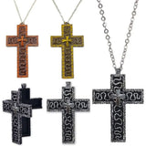 Vintage Cross Pendant Necklace with Secret Compartment Cross Necklace 3D Printed Charm Jewelry Necklace for Women Men
