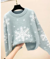 Casual Loose Christmas Sweater 2025 New Style Women's Red Printed Knitwear Pullover