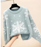 Casual Loose Christmas Sweater 2025 New Style Women's Red Printed Knitwear Pullover