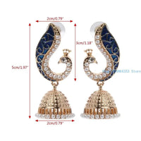 652F Retro Indian Bollywood Earrings Ethnic Earrings Kundan Jhumka Jhumki Drop Earring Gypsy Jewelry Decoration