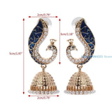 652F Retro Indian Bollywood Earrings Ethnic Earrings Kundan Jhumka Jhumki Drop Earring Gypsy Jewelry Decoration