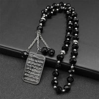 Islamic Imam Ali Zulfiqar Sword Car Pendant for Women Men Stainless Steel Gold Color Arabic Religion Blue Glass Chain Jewelry