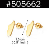 Venezuela,Afghanistan,Lebanon Cedar,Madagascar,India Punjab,Trinidad and Tobago Stud Earrings Stainless Steel Jewelry #505621