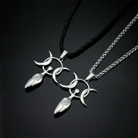 Charm Moon Spiral Goddess Necklace Men Women Wicca Neopagans Stainless Steel Pendant Amulet Fertility Goddess Jewelry Girl Gifts