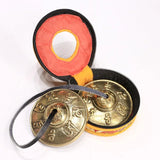 6.5cm Tibetan Bell Meditation Handcrafted Cymbal Bell Copper Crisp Sound Symbols Buddhist Temple with Bag