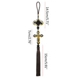 New Car Pendant Metal Diamond Cross Jesus Christian Religious Car Rearview Mirror Ornaments Hanging Auto Car Styling Accessories