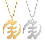 Anniyo 7.2cm Africa Symbol Pendant Necklaces Women Men Stainless Steel Adinkra Gye Nyame Ancient Egypt Jewelry Ghanaian @362921