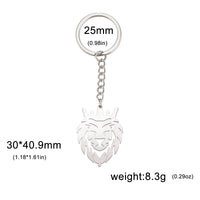 2024 New fashion cut titanium steel chain keychain Lion King Pendant Hip Hop punk style stainless steel animal keychain