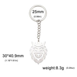 2024 New fashion cut titanium steel chain keychain Lion King Pendant Hip Hop punk style stainless steel animal keychain