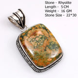 Genuine Amazonite Turquoise Agate Jasper Tiger Eye  Antique Pendant