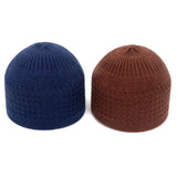 1pc Men's Casual Knitted Muslim Women Prayer Hats Winter Warm Beanies Cap Islamic Ramadan
