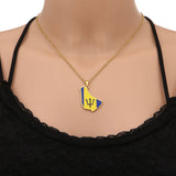 Stainless Steel Barbados Island Map Flag Pendant Necklace Caribbean Sea Barbados Maps Men Women Jewelry Ethnic Gift