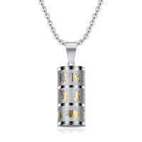 Stainless Steel Om Mani Padme Hum Prayer Wheel Mantra Buddhism Rotatable Necklace Cremation Jewelry Capsule Ash Urn Holder