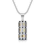 Stainless Steel Om Mani Padme Hum Prayer Wheel Mantra Buddhism Rotatable Necklace Cremation Jewelry Capsule Ash Urn Holder