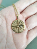 Ayatul Kursi Four Qul Necklace Unique Two Sided Surah Pendant 18k Gold Islamic Jewelry Eid Gift Gift for Women
