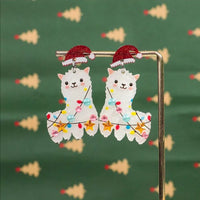 Merry Christmas Acrylic Earrings for Women Girls Newest Cute Cartoon Glitter Gingerbread Man Drop Earring Fashion Jewelry Gifts