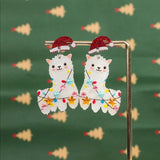 Merry Christmas Acrylic Earrings for Women Girls Newest Cute Cartoon Glitter Gingerbread Man Drop Earring Fashion Jewelry Gifts
