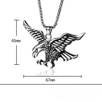 European and American Fashion Gold Plated Stainless Steel Men's Eagle Wings Pendant Necklace Chain