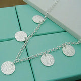 925 Sterling Silver OTTOMAN COIN GYPSY Pendant Chain Necklace Fashion Jewelry