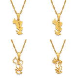 Anniyo Small Mayotte Pendant Necklaces for Women Girls Mamoudzou Mahore Jewelry #146521