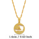 Anniyo Haiti Maps Pendant Necklaces for Men Women Girls Haitian Map Jewelry @133821