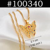 Anniyo Butterfly Mary Guadalupe Cross Butterfly Hamsa Charms Pendand Necklaces Wedding Party African Hawaiian Jewelry @@100040