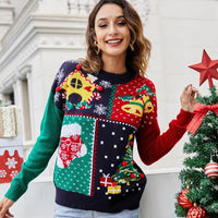 Christmas Sweater Women's Socks Christmas Tree Autumn/Winter New Round Neck Long Sleeve Loose Knitted Sweater 2024 Y2k Cloting