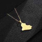 New fashion Iraqi Republic map Pendant Stainless steel necklace feminine personality geometric collarbone chain jewelry