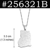 Anniyo Ghana Map With Province Name Pendant Necklaces Jewelry Ghanaian Country Maps @256321
