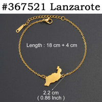 Anniyo 18CM+4CM Spain Tenerife Lanzarote Palma Gomera Fuerteventura El Hierro Map Bracelets for Women Jewelry Bangle #367421