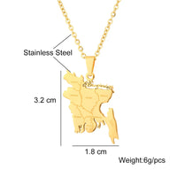 2024 New fashion stainless steel O Bengal map necklace for men and women geometric titanium steel pendant national style clavicl