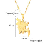 2024 New fashion stainless steel O Bengal map necklace for men and women geometric titanium steel pendant national style clavicl