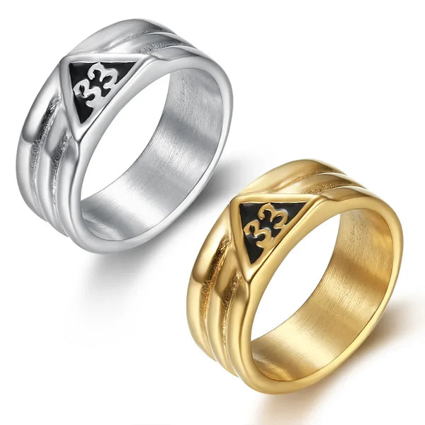 Stainless Steel Ring Arabic Numeral 33 Design Men's and Women's Titanium Steel Ring Small Ring