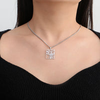 LIKGREAT Iranian Persian Parsi Farsi Poem Eshgh Necklace Stainless Steel Women Spuare Pendant Necklace Chain Jewelry Gift