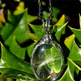 Подвеска На Шею Dandelion Dried Flower Pendant Necklace Charm Natural Dandelion Glass Ball Transparent Wish Glass Vial Jewelry